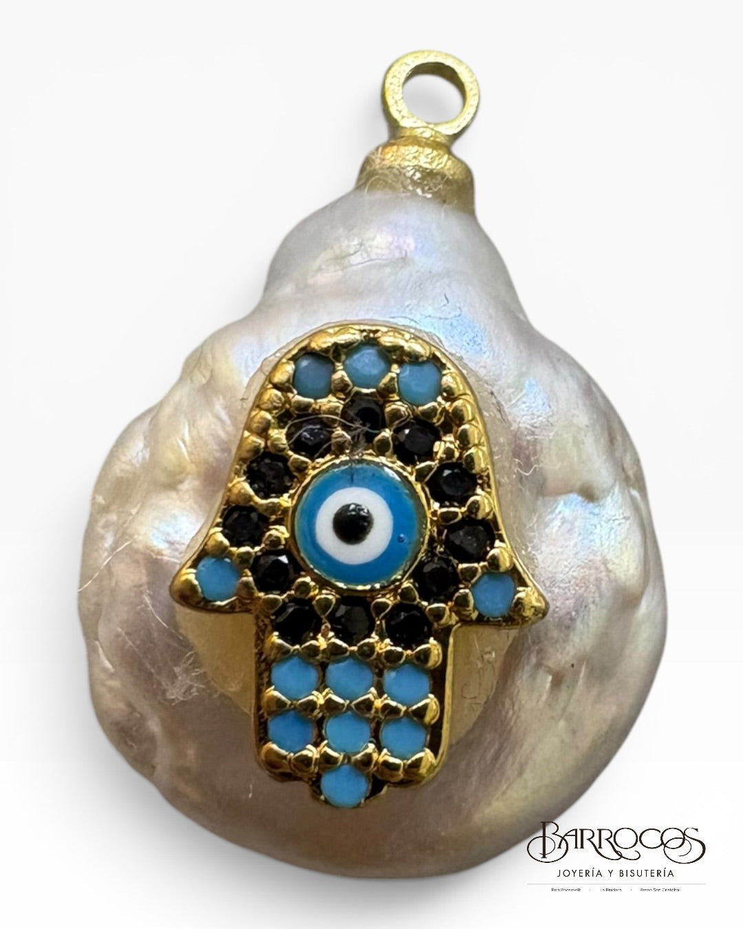 Dije mano con ojo goldfilled