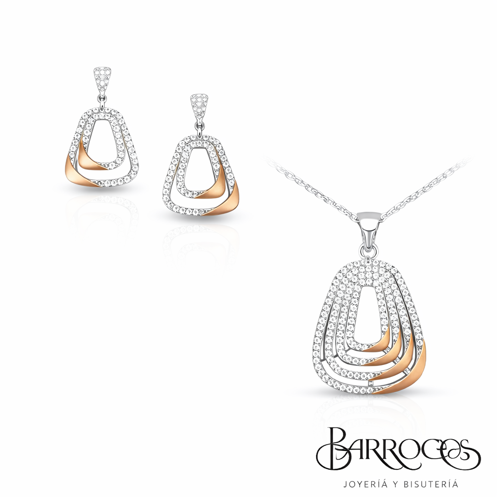 Juego Plata con Rose Gold
