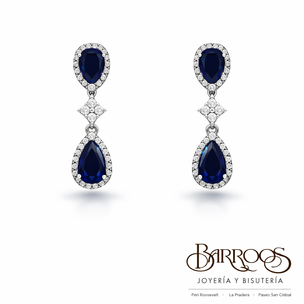 Aretes Gotas Azules