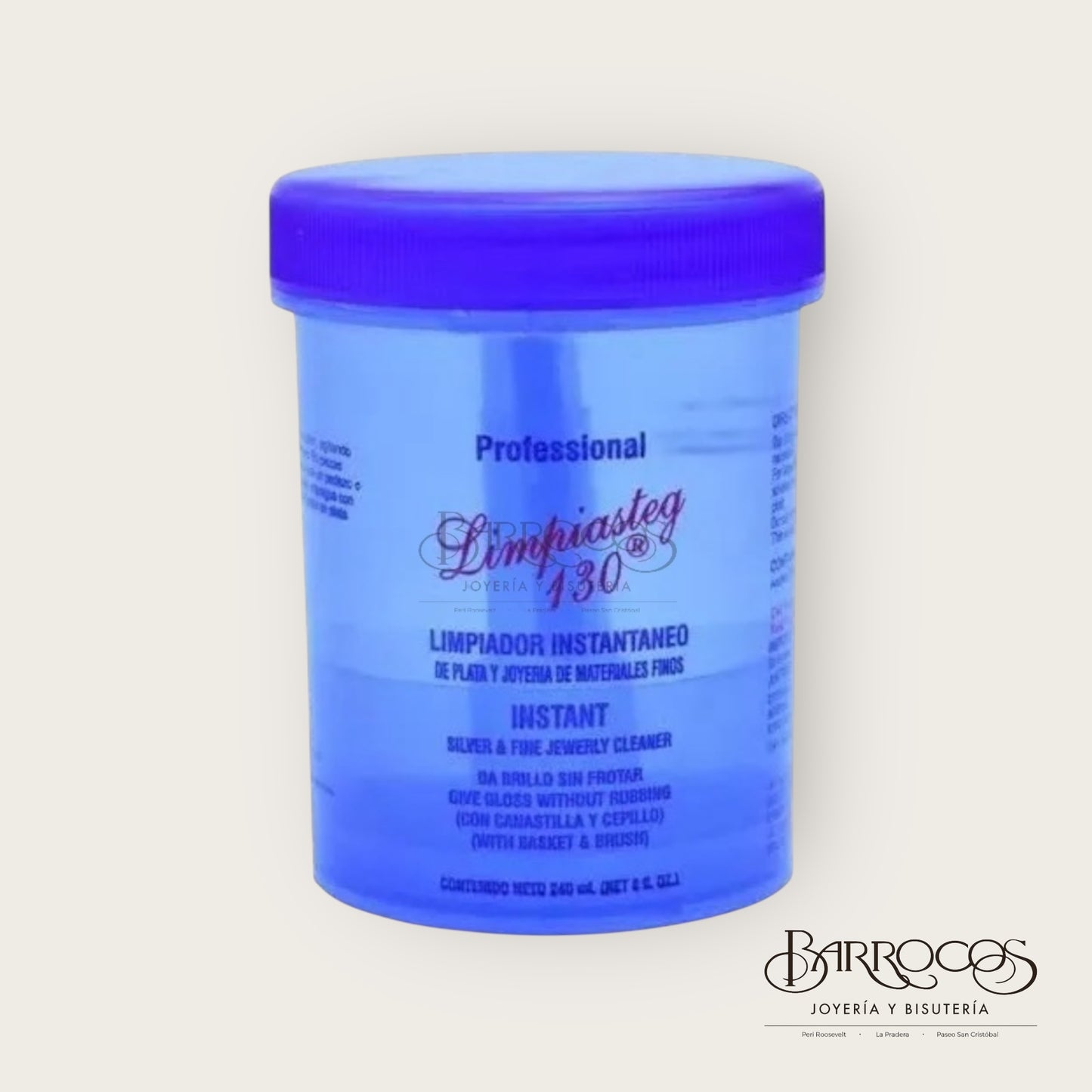 Líquido limpiador de joyería