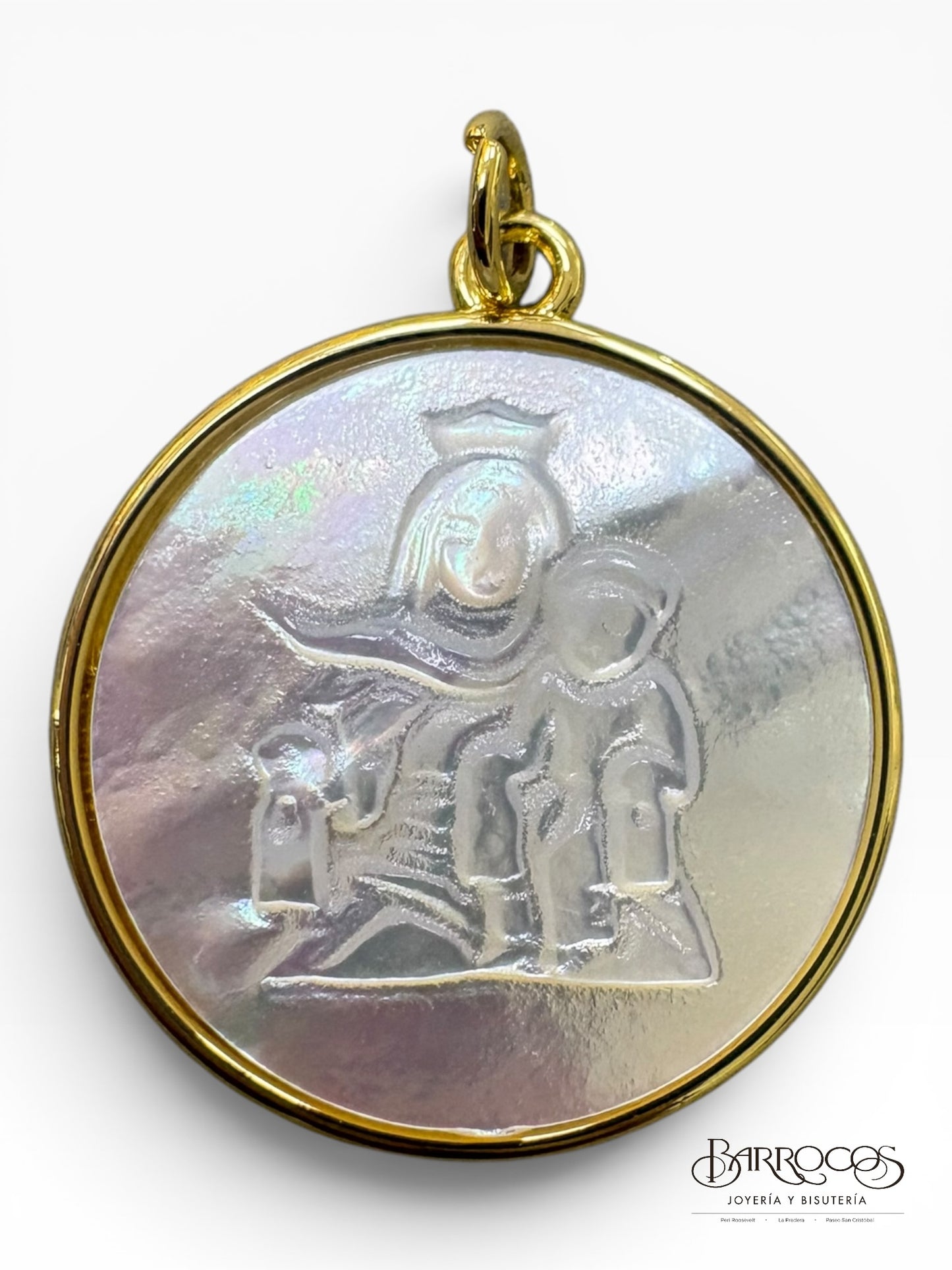 Medalla virgen con el niño, virgen del Carmen
