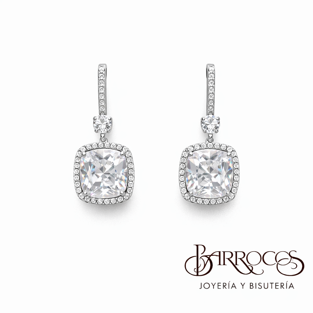 Aretes Circonia Cuadrada