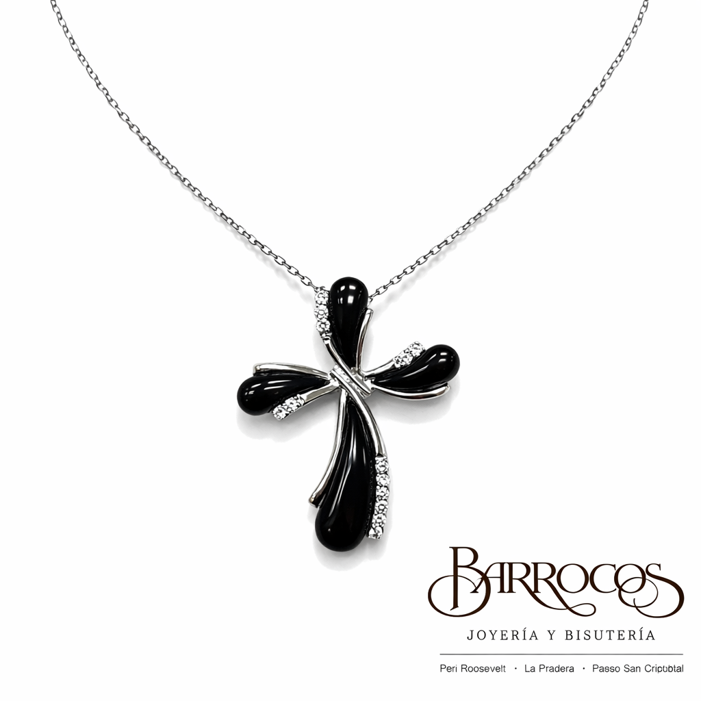 Cadena Cruz Onix y Circonia