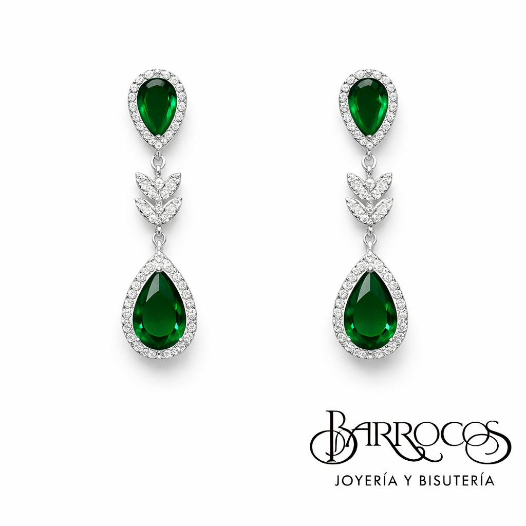 Aretes Drop Verdes