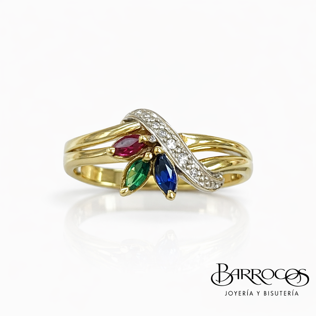Anillo Tricolor Pétalos