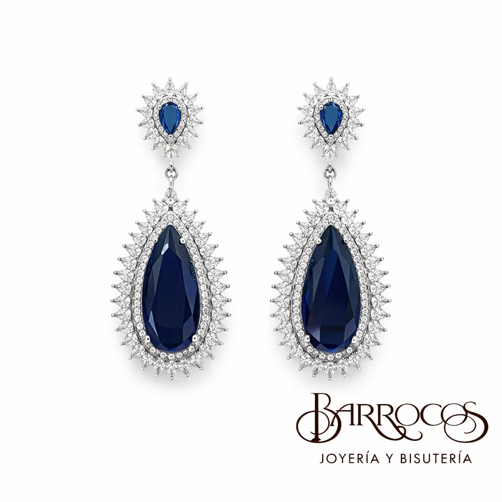 Aretes Drop Azul XL