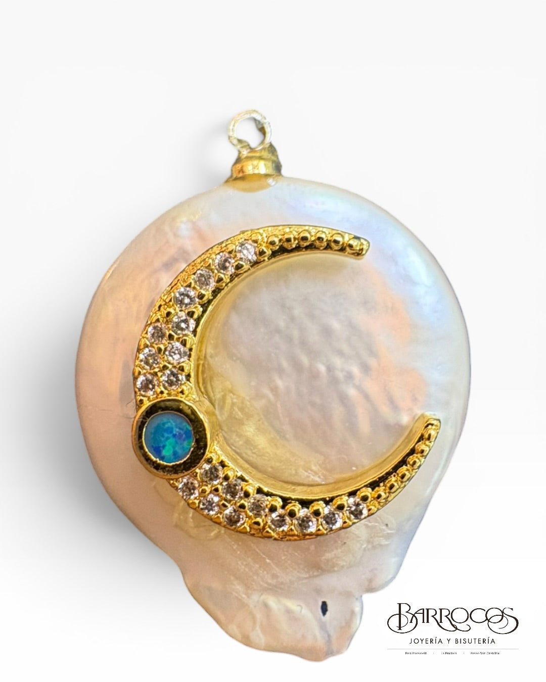 Dije luna perla goldfilled