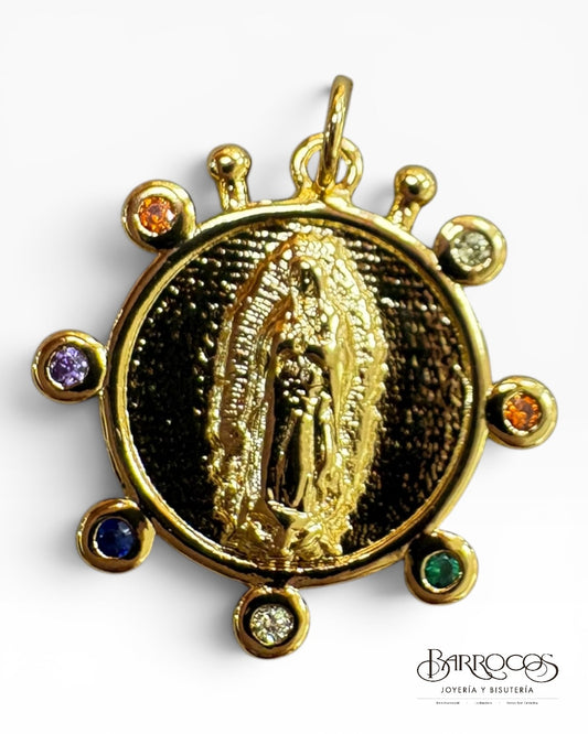 Medalla virgen de Guadalupe colores