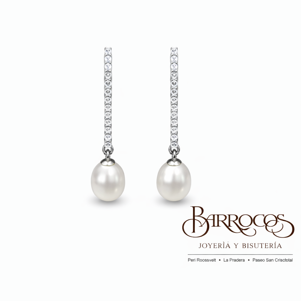Aretes Largos de Perla