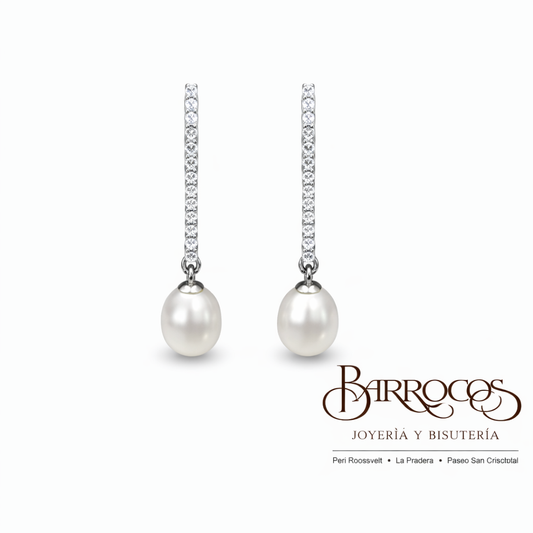Aretes Largos de Perla