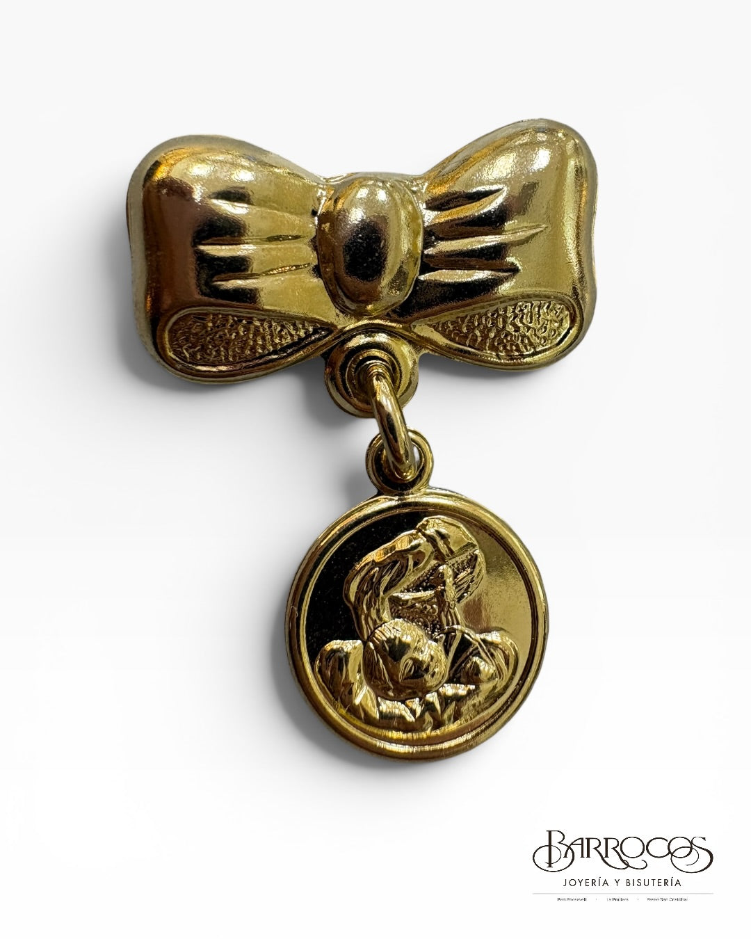 Gancho Angel d ella guarda bebé baño de oro