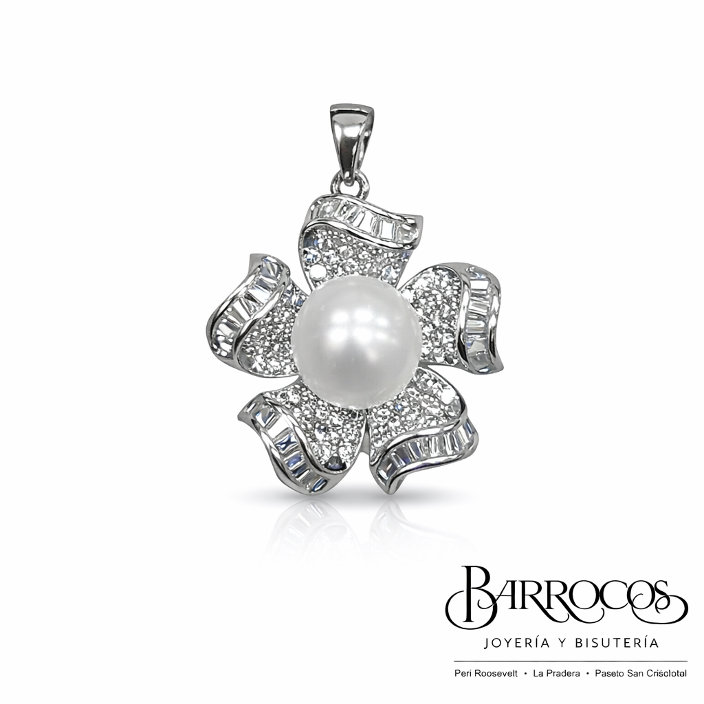 Dije Flor con Perla Cultivada