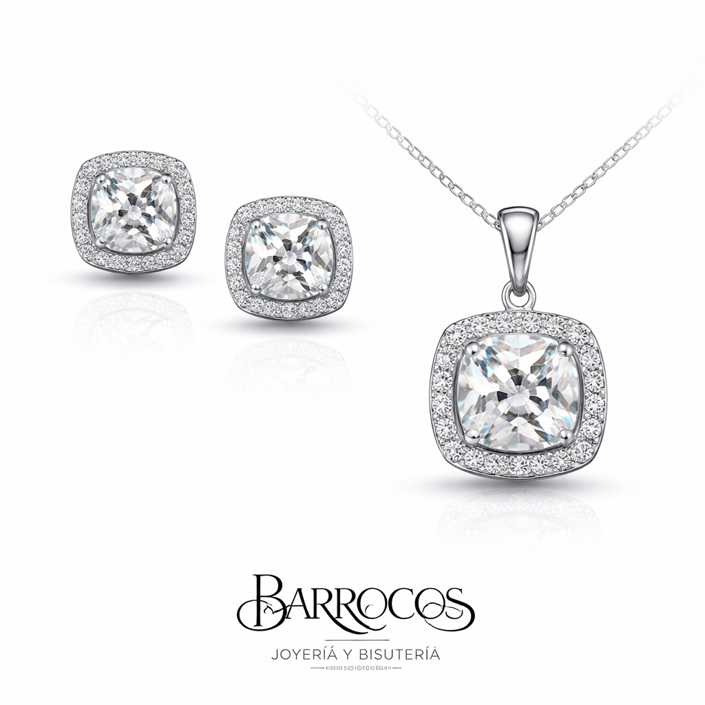 Juego Circonia Cuadrado