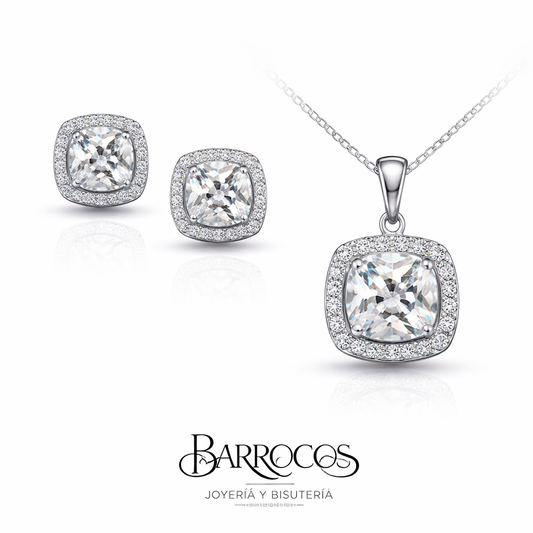 Juego Circonia Cuadrado