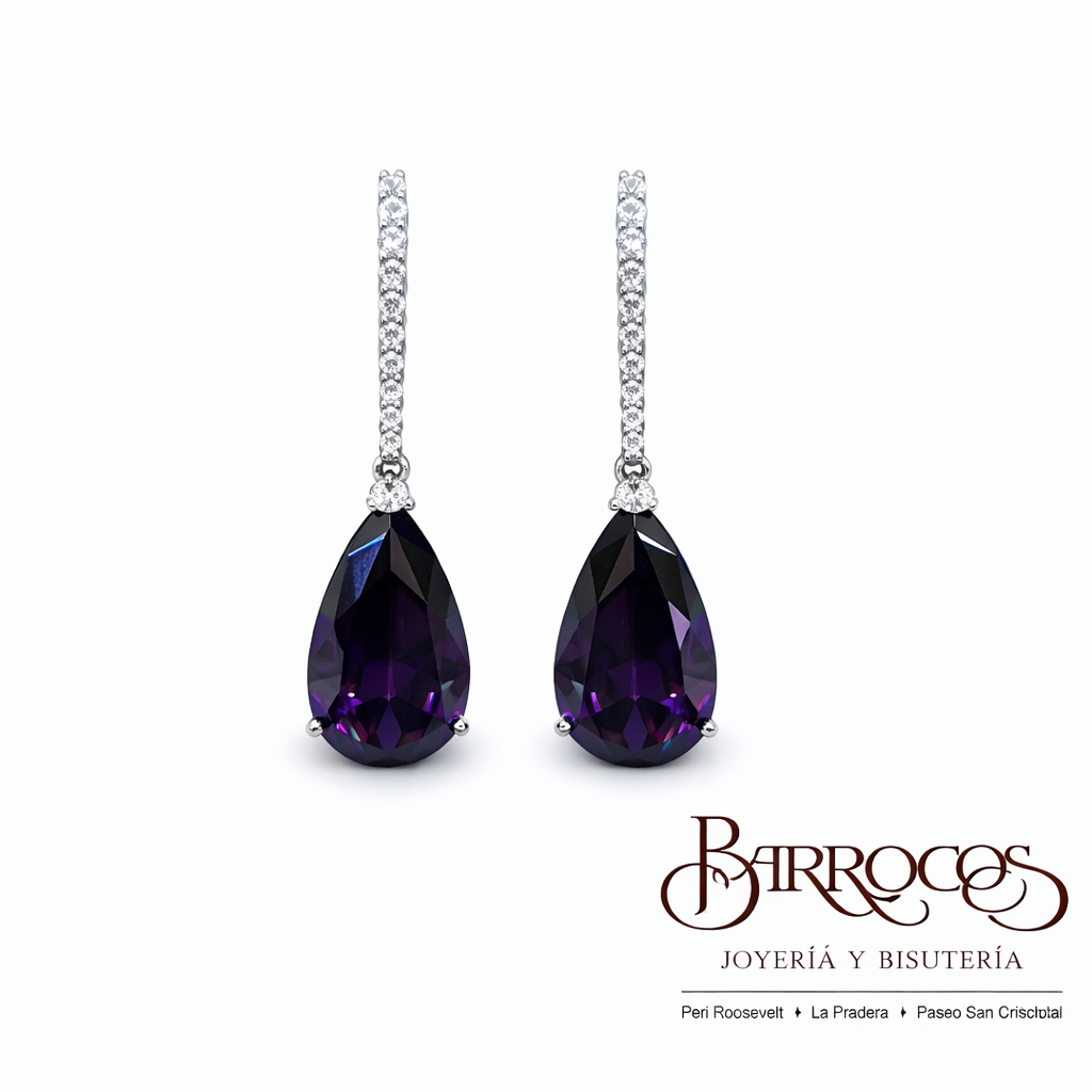 Aretes Gota Morados