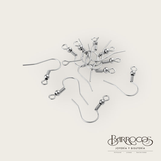 Arillos fantasía fina plateada