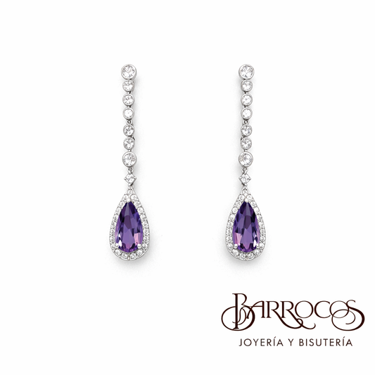 Aretes Drop Morados