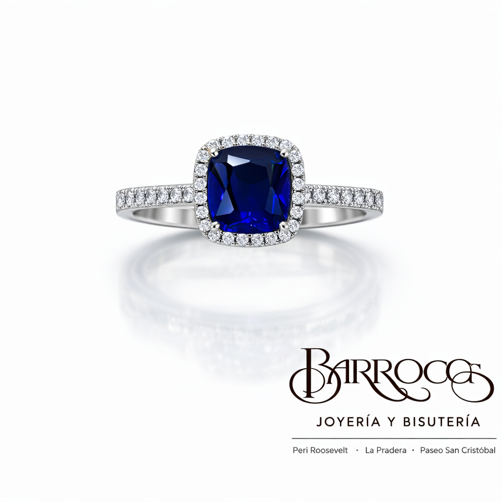 Anillo Circonia Azul