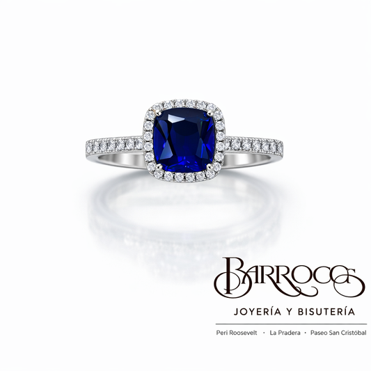 Anillo Circonia Azul