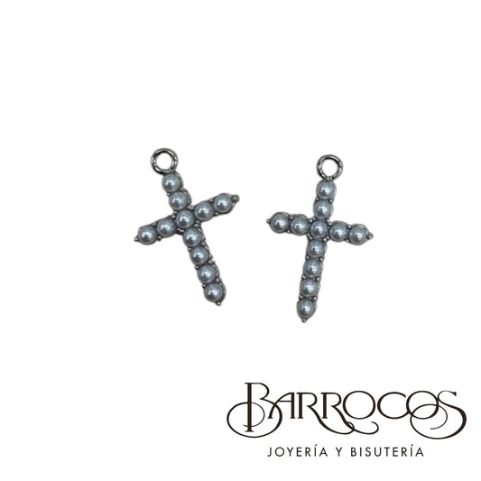 Dijes Cruz con Perlas Mini
