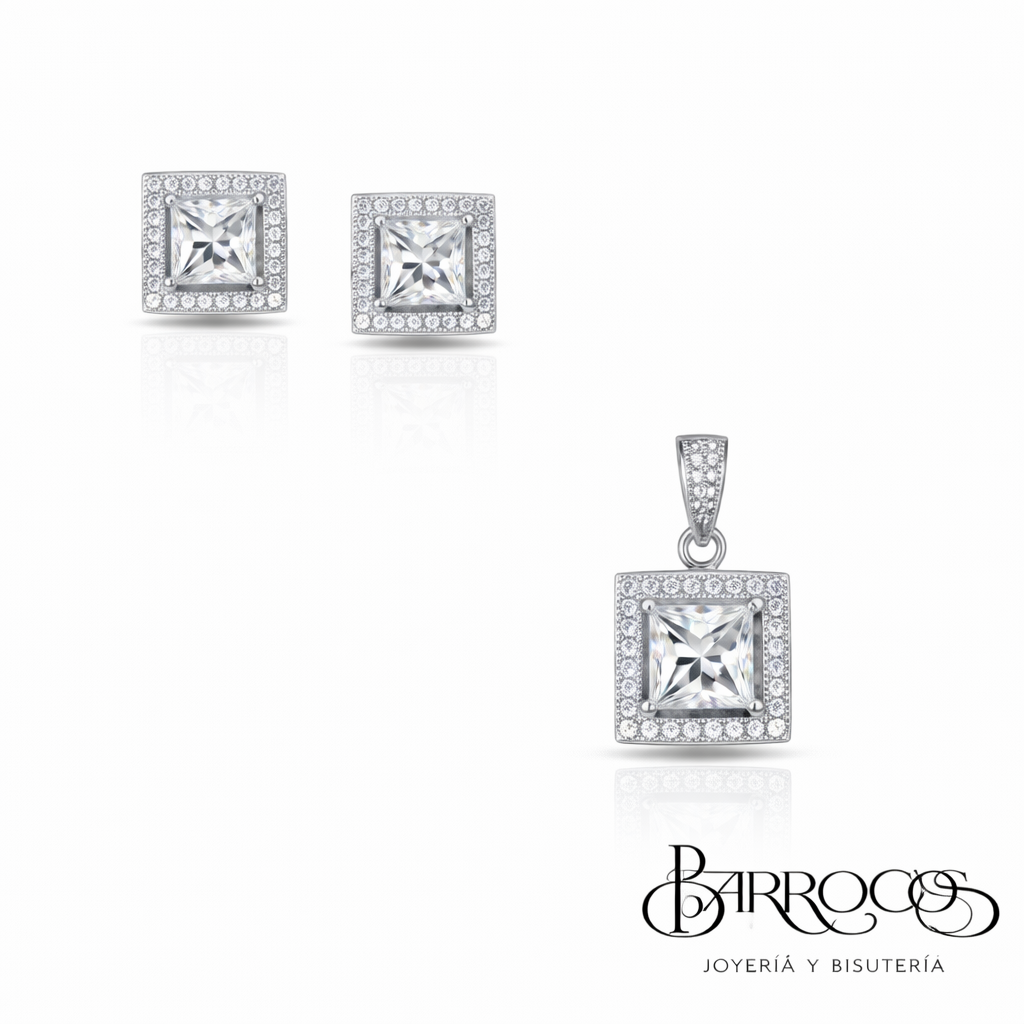 Juego Circonia Cuadrado