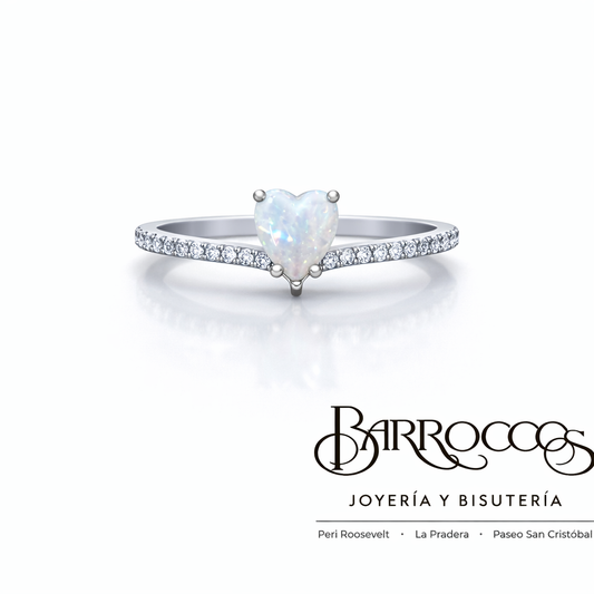 Anillo Corazón de Opalo