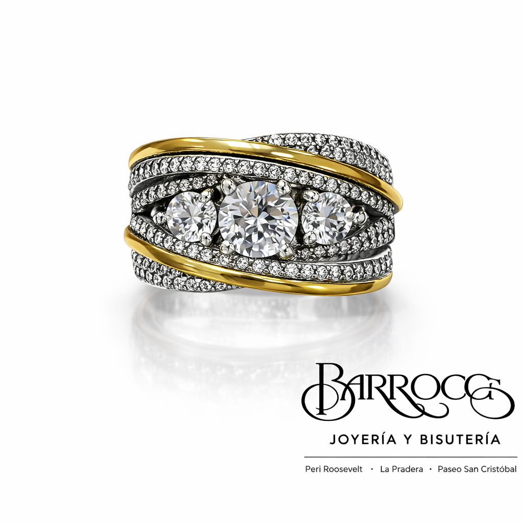 Anillo Chunky con Circonias