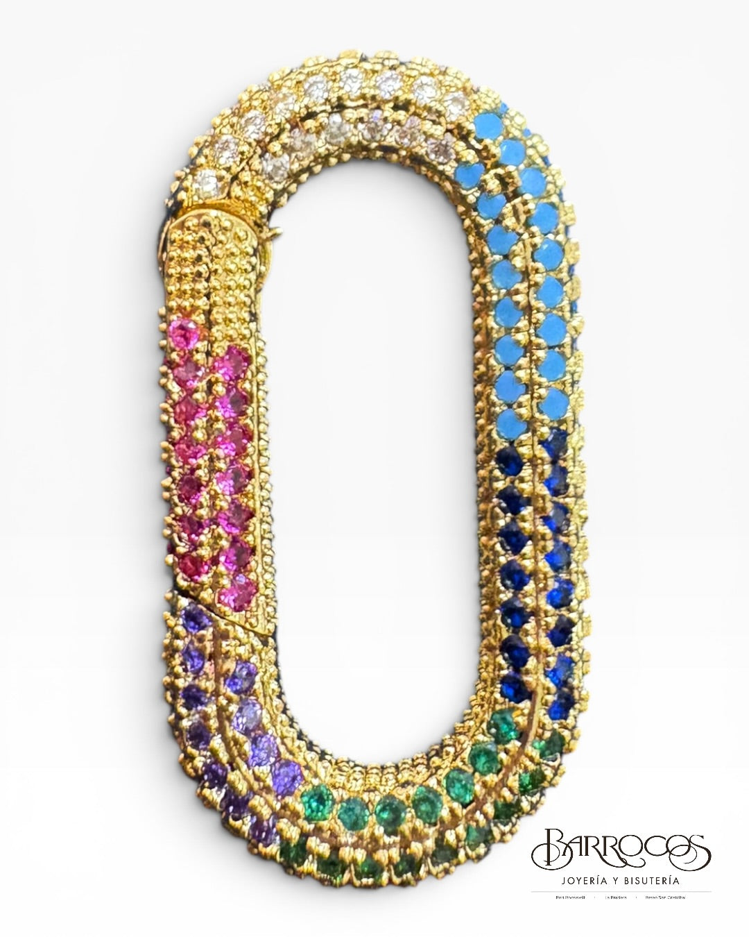Broche clip colores pave goldfilled