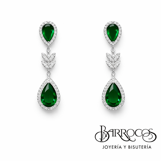 Aretes Drop Verdes