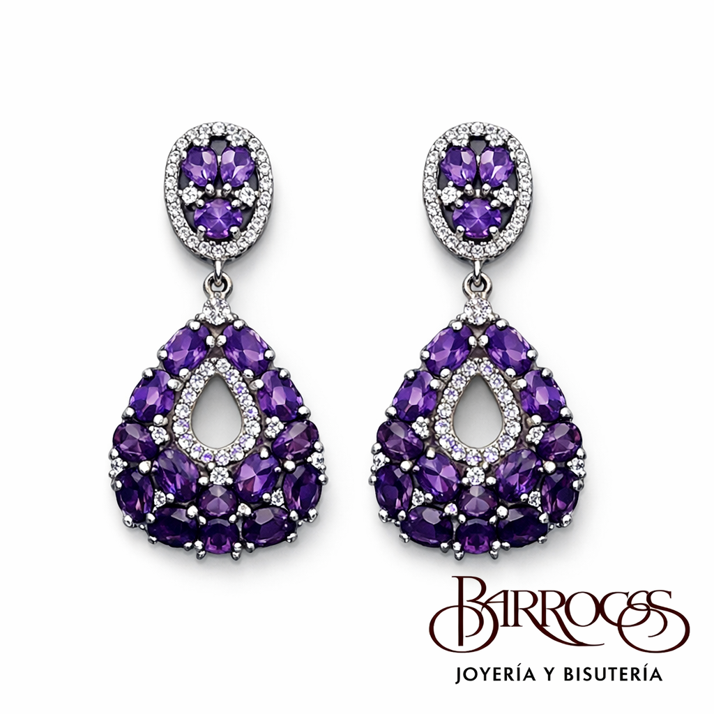Aretes Gota Morada