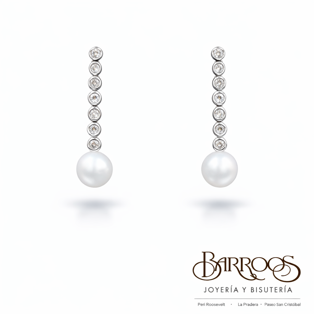 Aretes Perla con Circonia