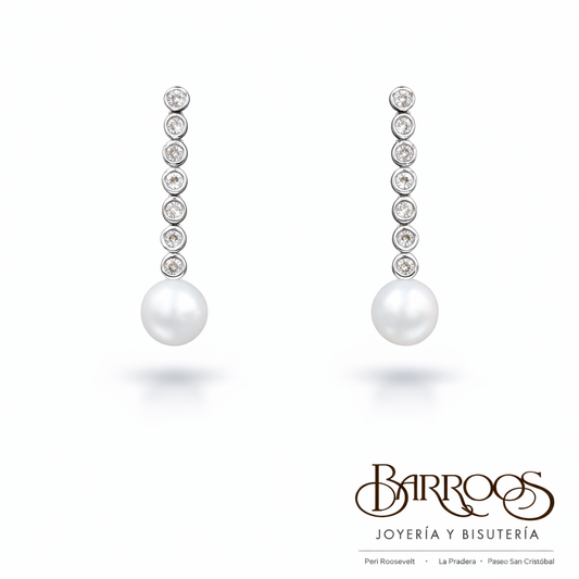 Aretes Perla con Circonia