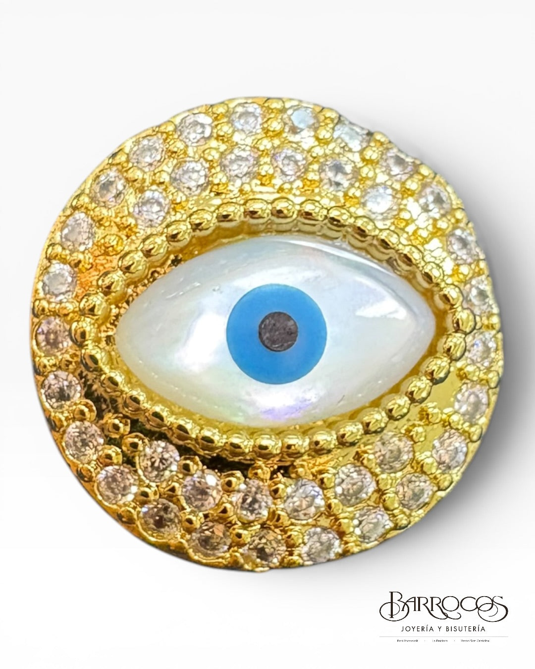 Dije goldfilled nácar redondo
