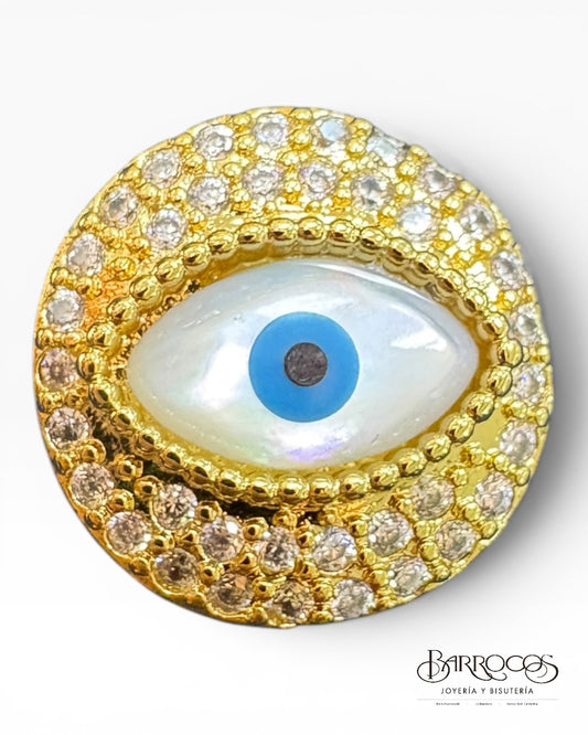 Dije goldfilled nácar redondo