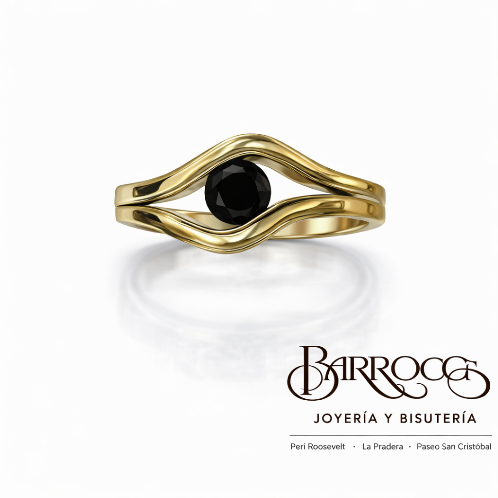 Anillo Dorado con Circonia