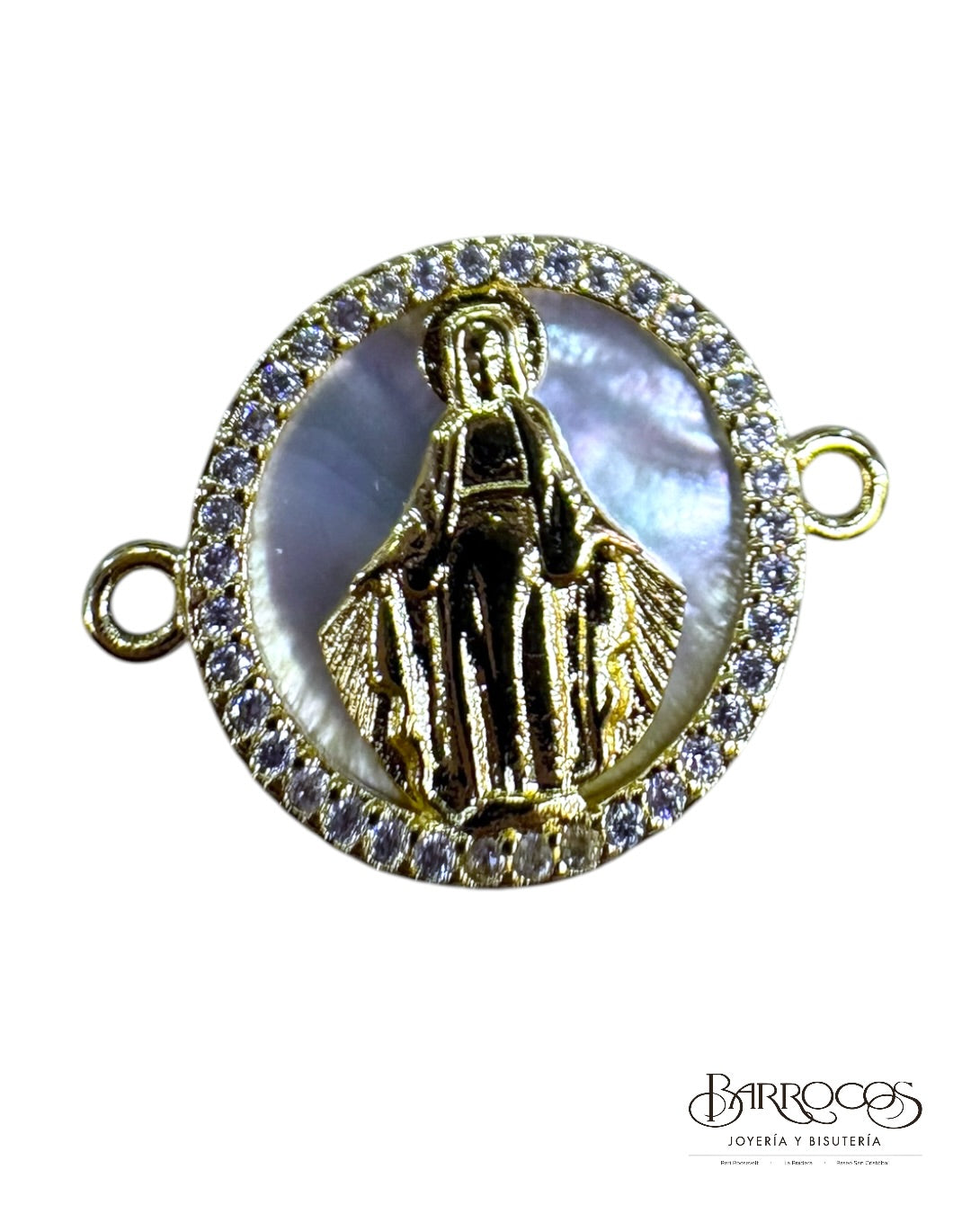 Medalla milagrosa pulsera con concha nácar Goldfilled