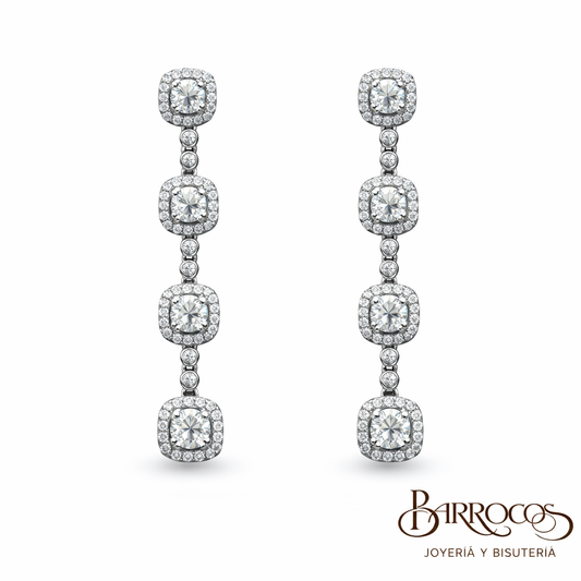 Aretes Cuadrados Circonias