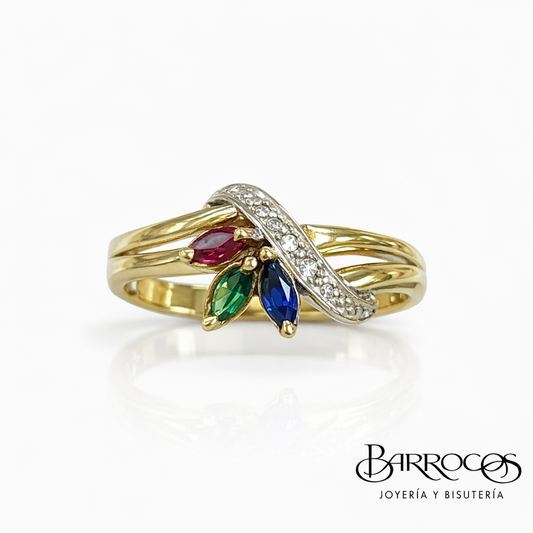 Anillo Tricolor Pétalos