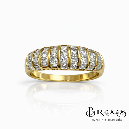 Anillo Oro y Zirconia