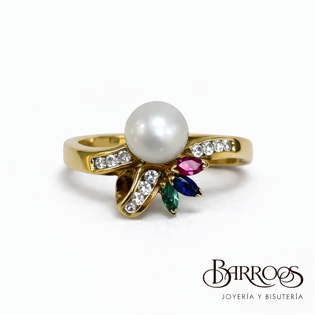 Anillo Tricolor Perla