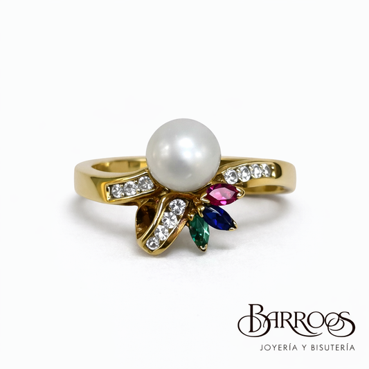 Anillo Tricolor Perla
