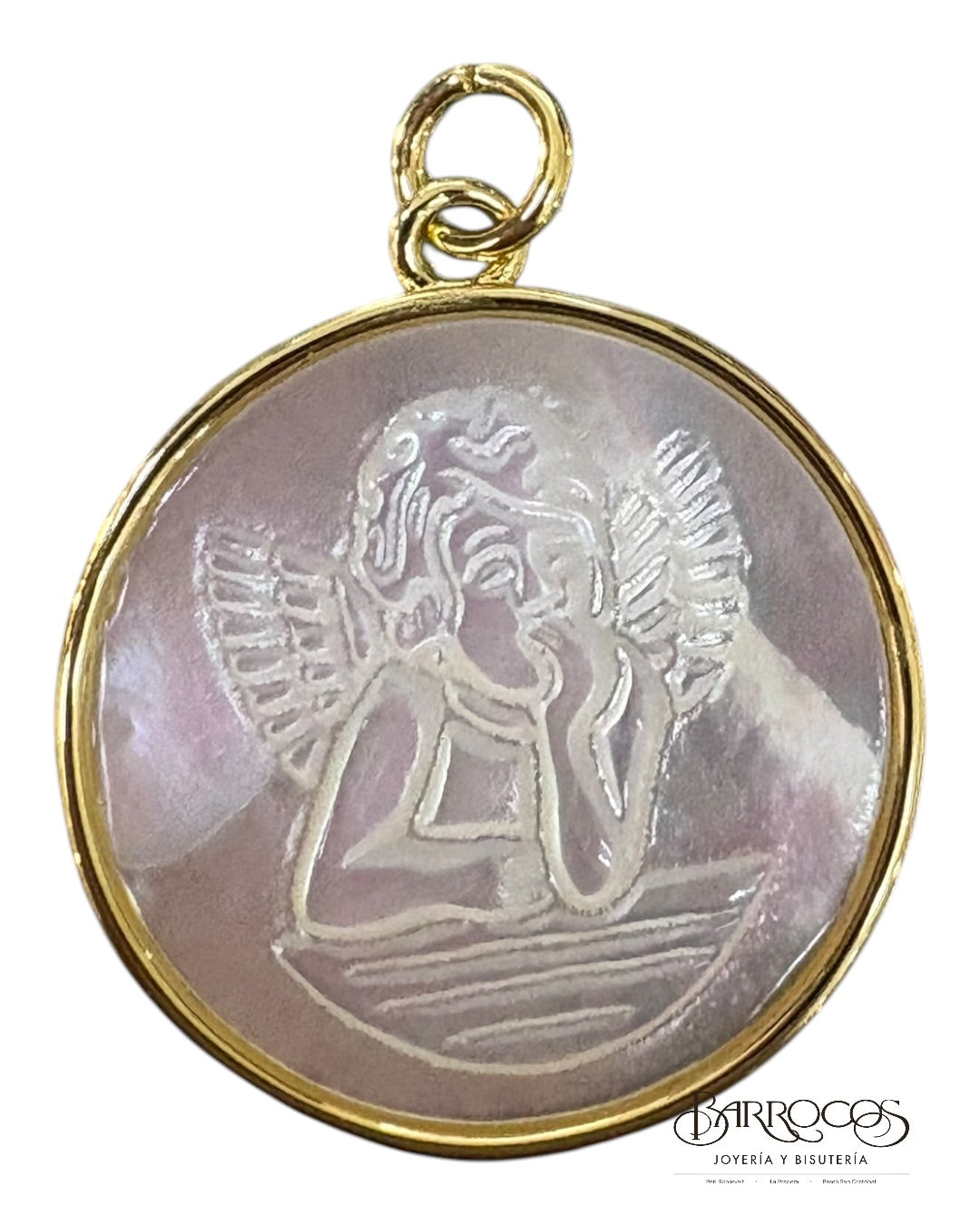 Medalla ángel de la guarda grande Goldfilled