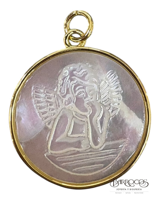 Medalla ángel de la guarda grande Goldfilled