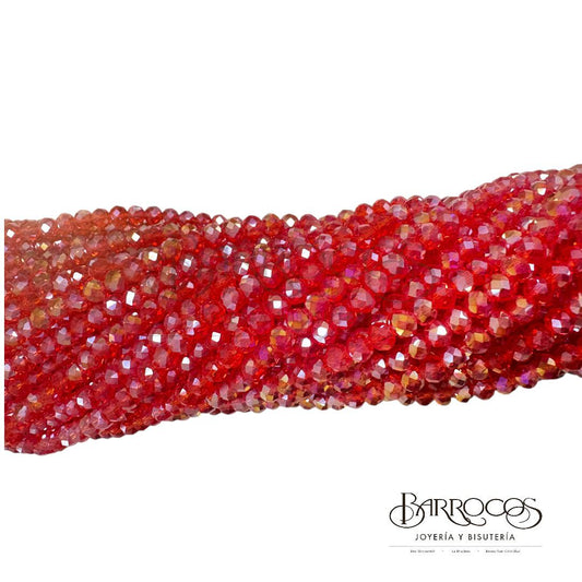 Cristal Bi Tono Rojo Naranja